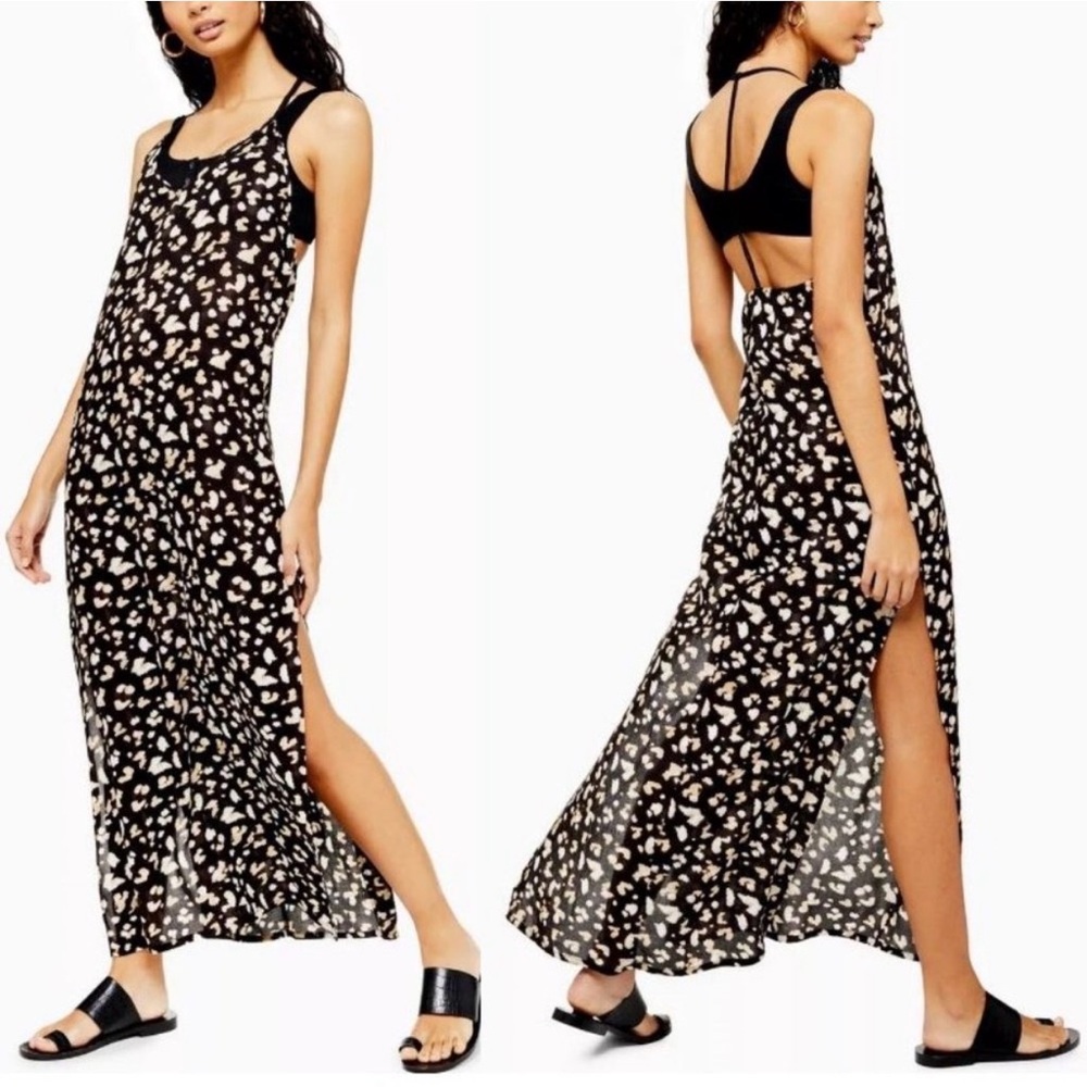 Topshop Tie Dye Spot Boho Sleeveless Maxi Dress
